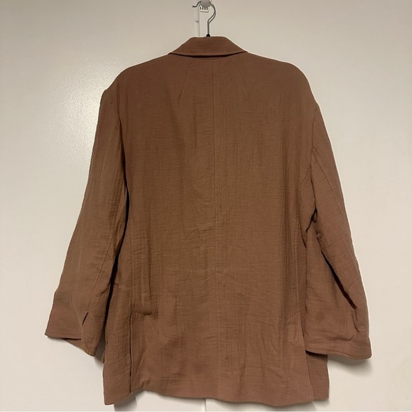 Madewell Larsen Tan Gauze Cotton & Linen Relaxed Blazer Size Medium - Picture 8 of 8
